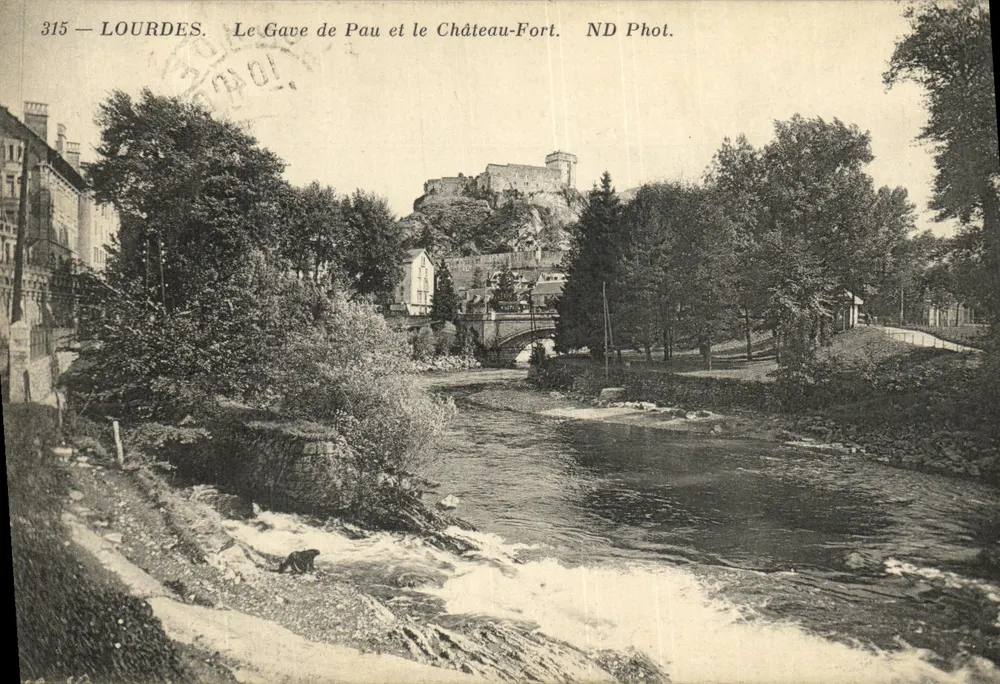 Lourdes — Der Gave de Pau und das Schloss-Fort — ND Phot. n°315 - Vorderseite