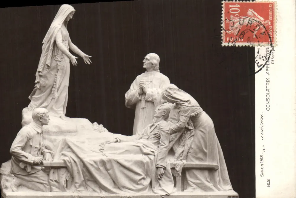 Estátua da Virgem Consoladora — Salão 1912 — J. Déchin, A.F. 1631 - Frente