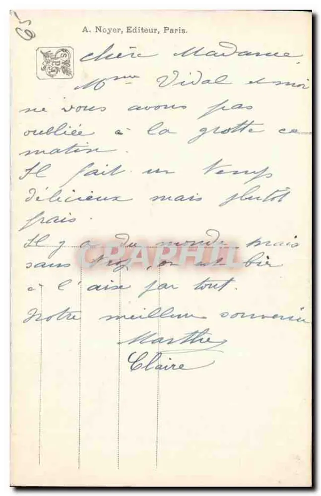Estátua da Virgem Consoladora — Salão 1912 — J. Déchin, A.F. 1631 - Verso