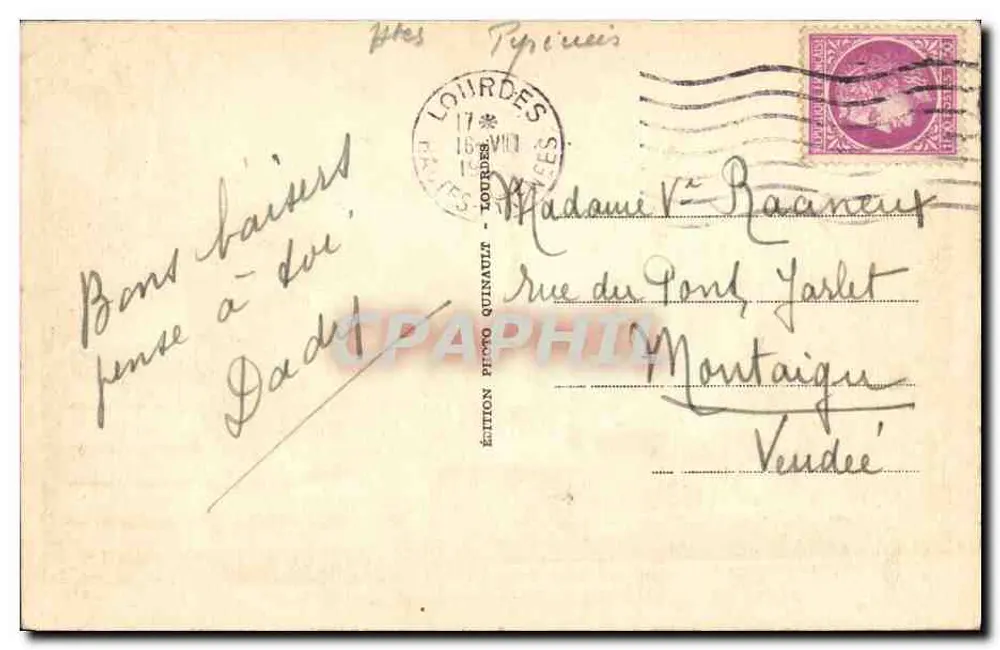 Lourdes - A Esplanada e a Basílica — Edição Foto Quinault, n°39 - Verso