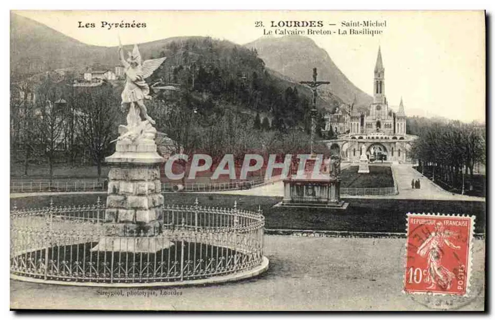 Lourdes — Saint-Michel, Le Calvaire Breton, La Basilique — Sireygeol, phototype, Lourdes - Vorderseite