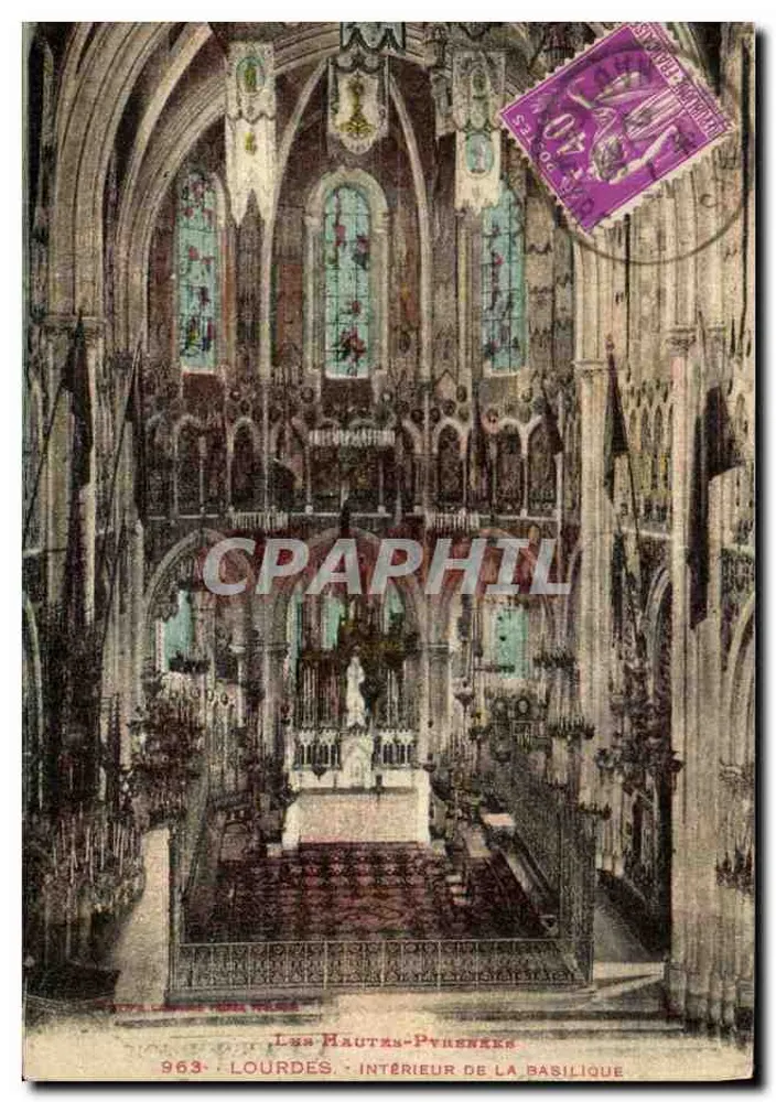 Lourdes - Interior da basílica — Les Hautes-Pyrénées, n° 963 - Frente