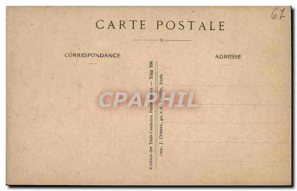 Mulher com mantilha preta e fita tricolor — Edição das Três Cores, Paris — n° 67 - Verso