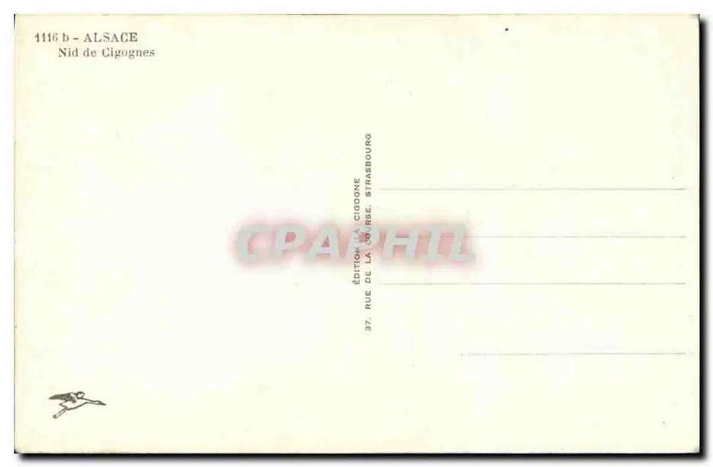 Ninho de corujas — Alsácia — Edição La Cigogne, Strasbourg - Verso