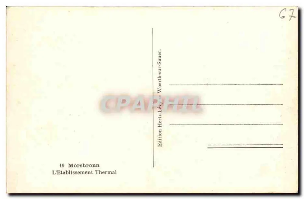 Het thermaal instituut — Morsbronn-Woerth-sur-Sauer — Uitgave Hertz-Lévy - Achterkant