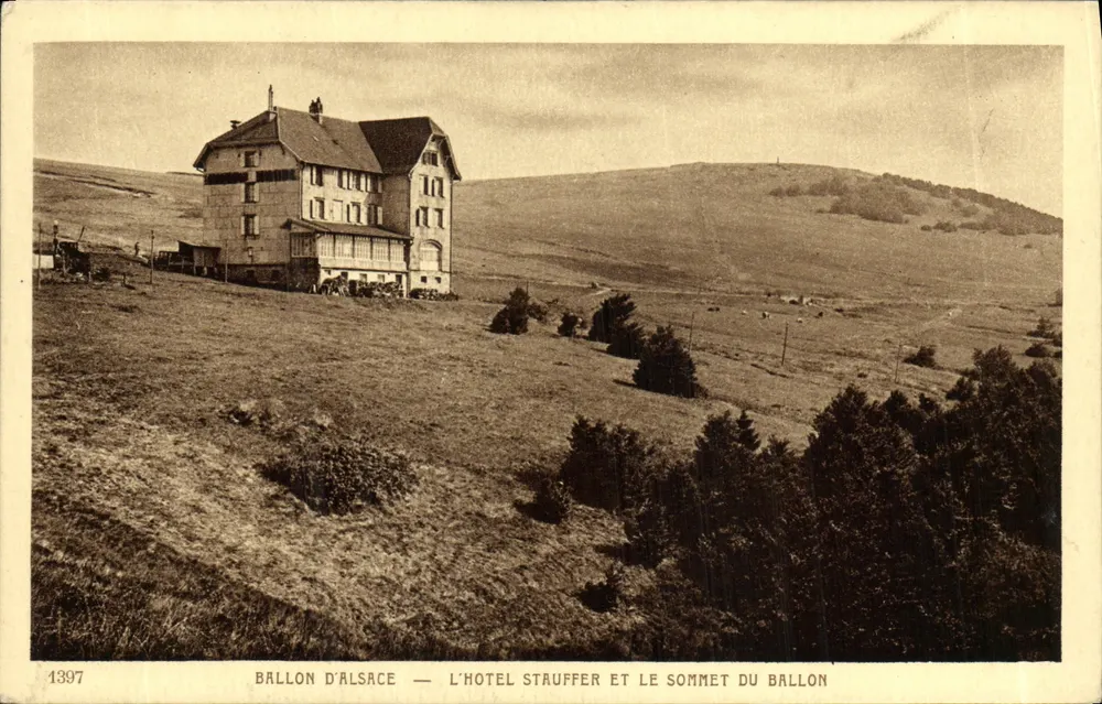Ballon von Elsass — Das Hotel Stauffer und der Gipfel des Ballons — Verlag Braun & Cie, Nr. 1397 - Vorderseite
