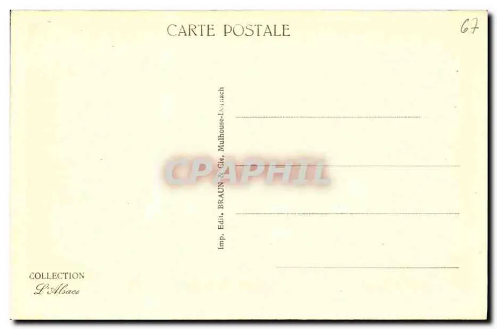 Le Hohwald — Metairie — Stara pocztówka n°117, wydane przez Braun & Cie, Mulhouse - Rewers