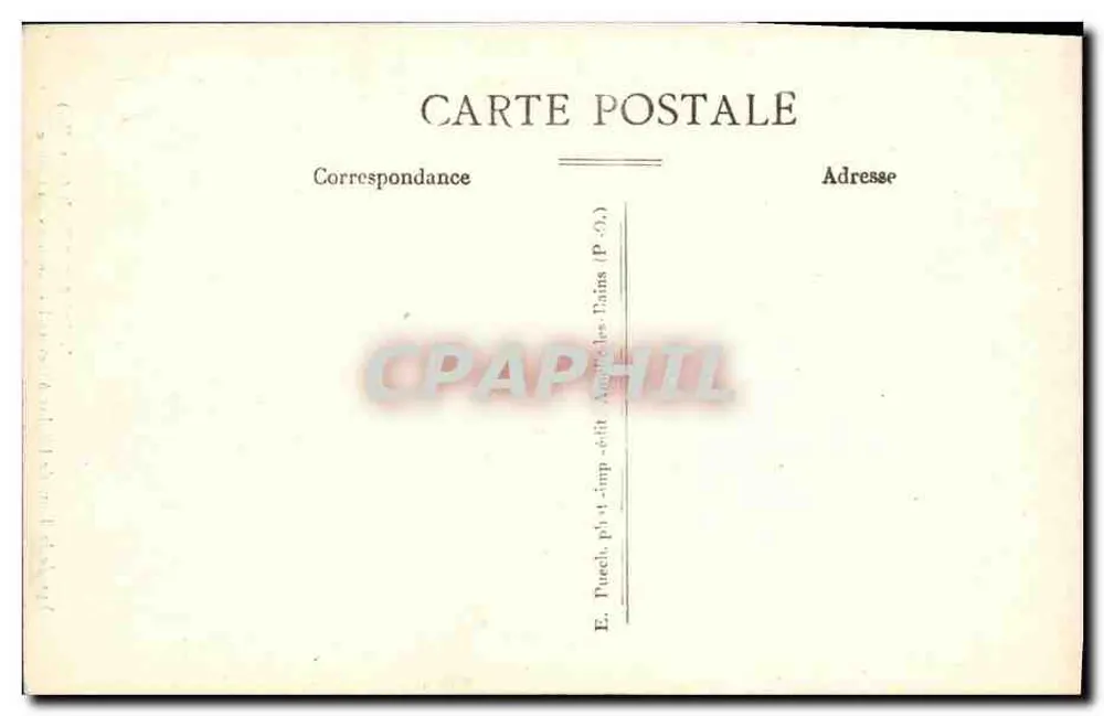 Arles-sur-Tech — Ansicht der Kirchturms durch die Säulen des Kreuzgangs — E. Puech, Verlag (Pyr.-Or.) - Rückseite