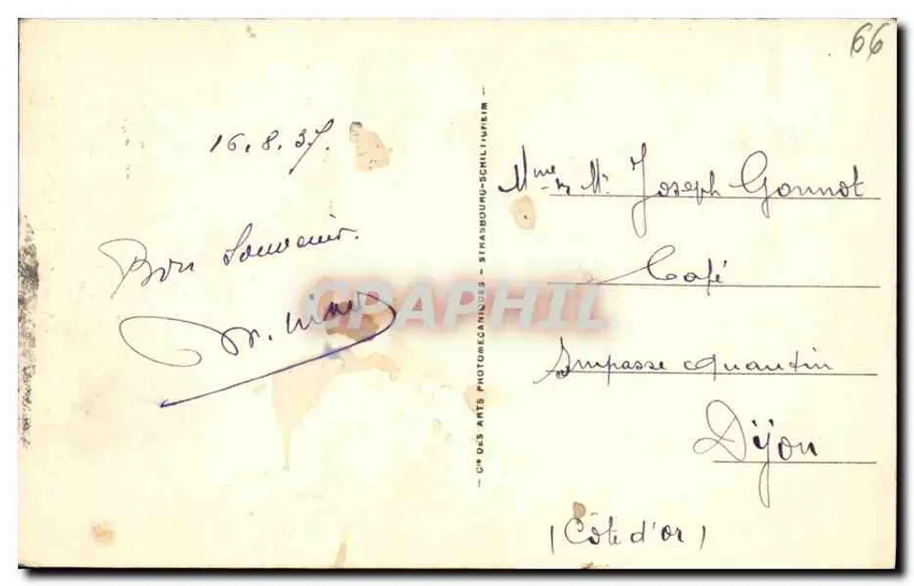 Amélie-les-Bains — Allgemeine Ansicht und Pic du Canigou — Verleger: Cie des Arts Photomécaniques — Sinfra Bourg-Schilinfeim - Rückseite