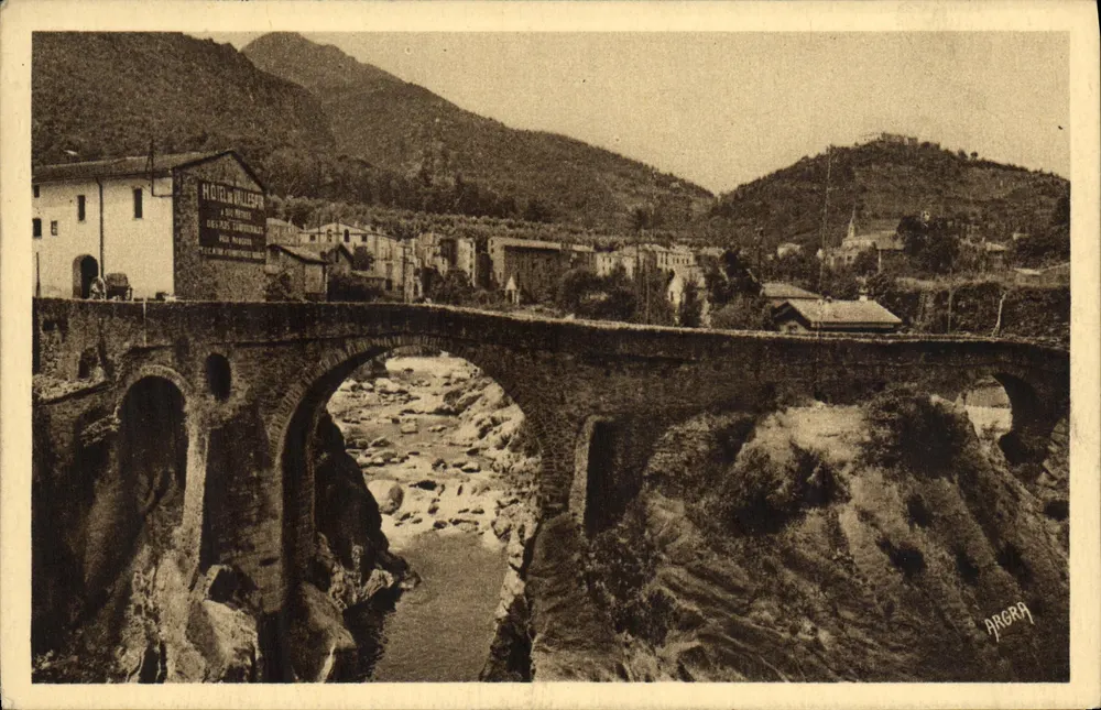 Amélie-les-Bains — Alte Brücke über den Mondony — Arts Graphiques - Vorderseite
