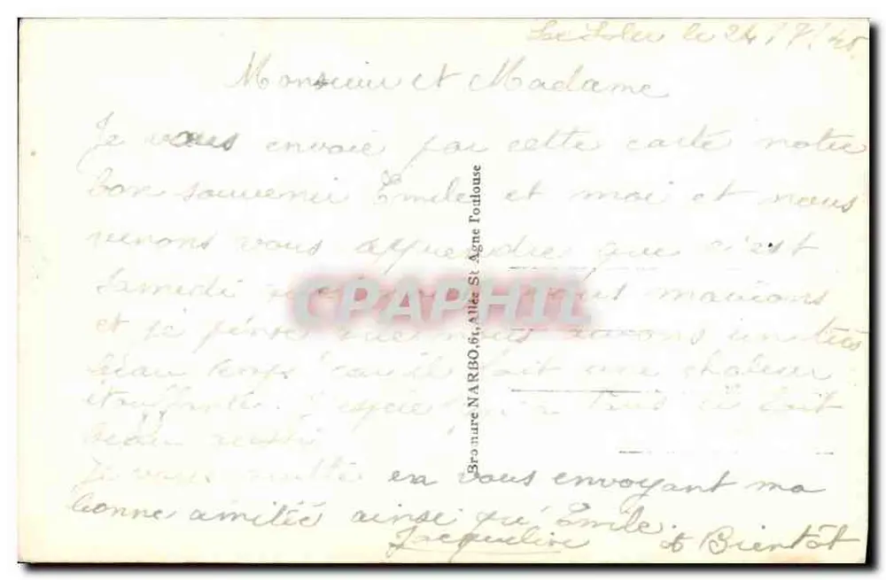 Perpignan. O rotonda St-Martin — vista de rua com farmácia e drogaria — editor 'Parlo' - Verso