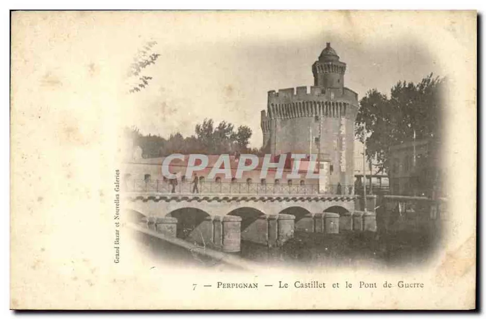 Perpignan — Le Castillet und die Kriegsbrücke — Grand Bazaar und Neue Galerien - Vorderseite