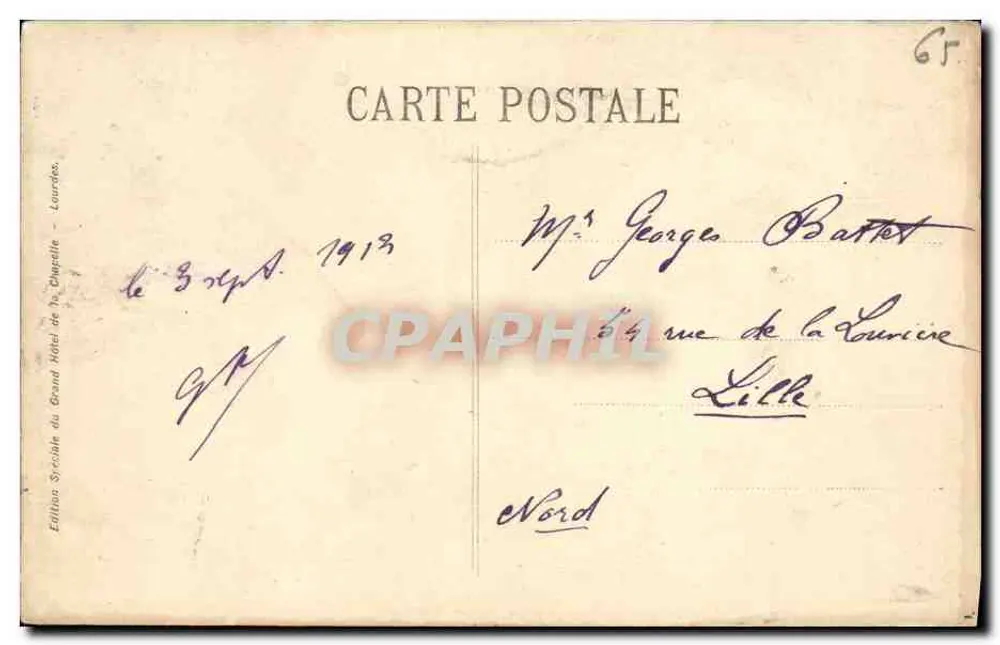 Caminho de Ferro Funicular do Pic du Jer — Platinografia L.C. Paris — n°139 - Verso