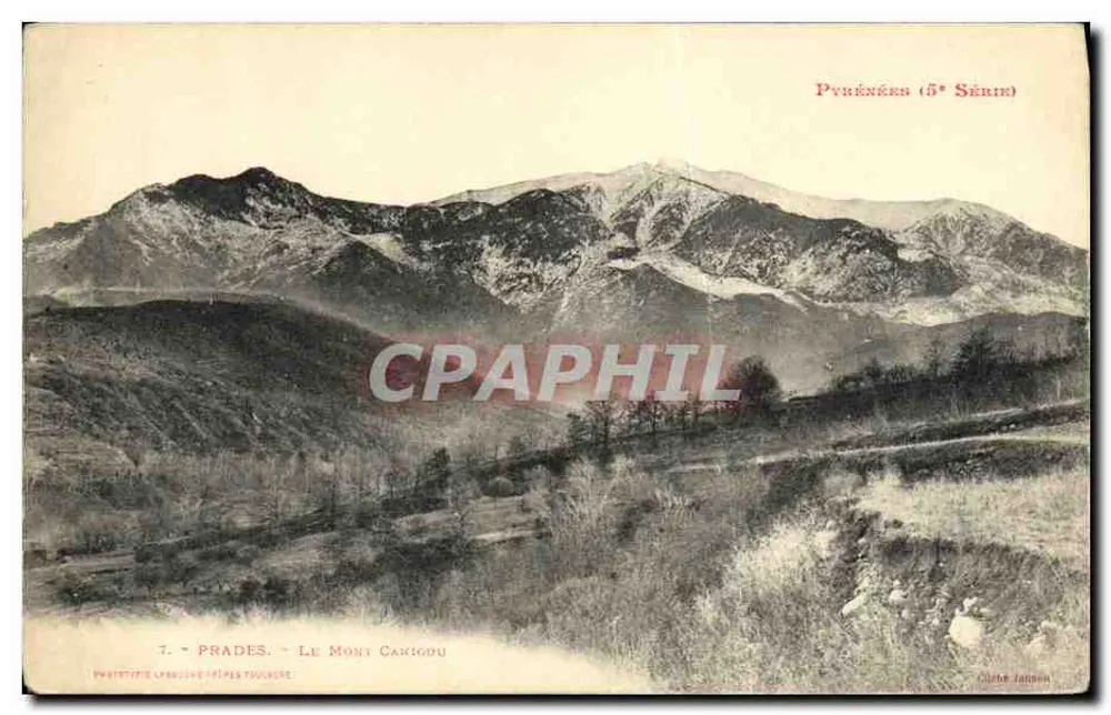Prades - Le Mont Cariodu — vue panoramique des Pyrénées (5e Série) — éditeur Clube Jaton - Frente