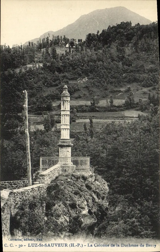 Luz-Sauveur — Die Säule der Herzogin von Berry — Carrache, Verlag, Pau, n°30 - Vorderseite