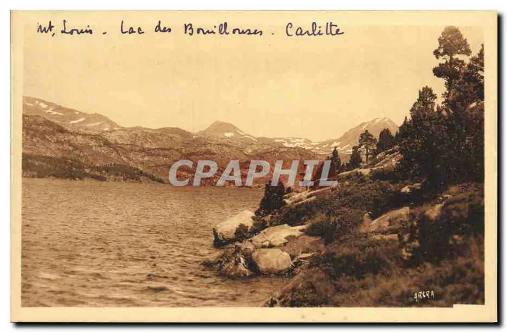 Lago das Bouillouses e o Carlitte — Mont-Louis — Sociedade dos Artes Pirenéias, Toulouse - Frente