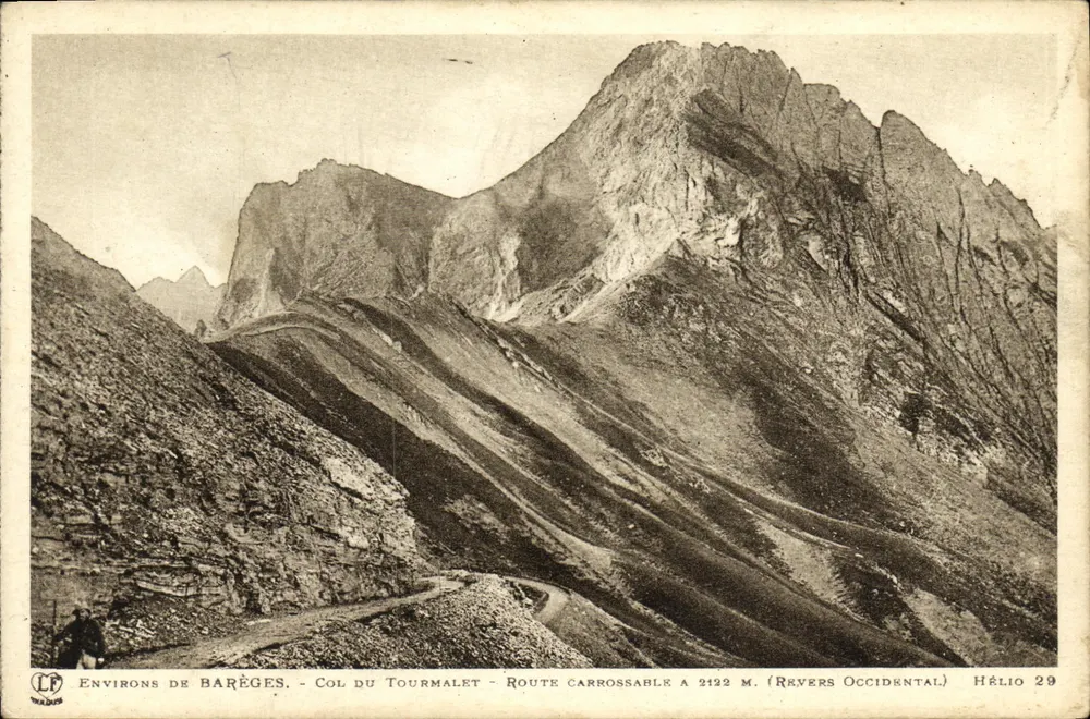 Environs de Barèges - Col du Tourmalet - Route carrossable à 2122 m. (Rivers Occidental) - Hélio 29 - Frente