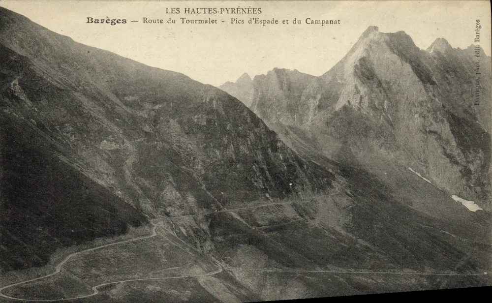 Barèges — Route du Tourmalet — Pics d'Espade et du Campanat — Bastugue, phot. édit. Barèges - Vorderseite