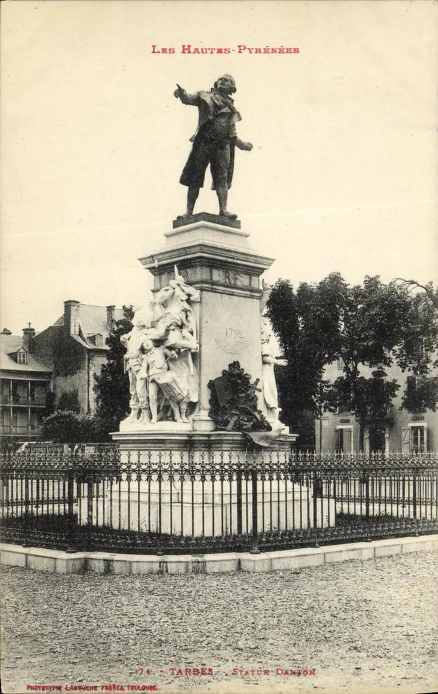 Tarbes — Estátua de Danton — Fototipo Carbuche Frères, Toulouse, n°74 - Frente