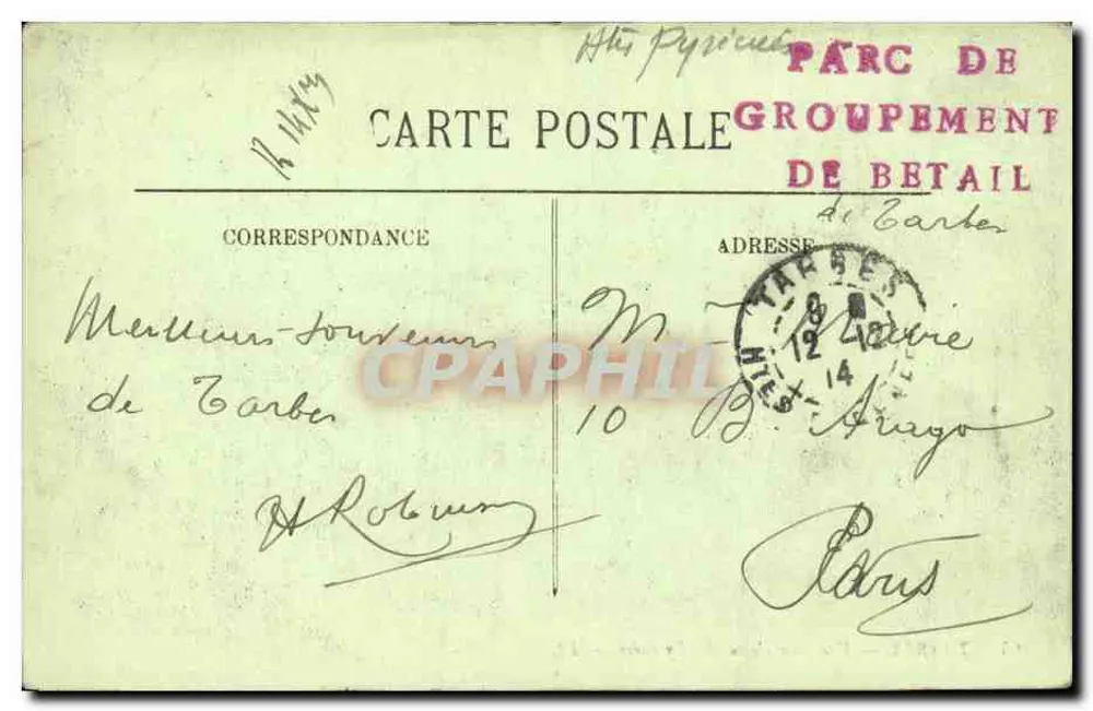Tarbes — Vista geral sobre os Pirineus — LL. — n°65 - Verso