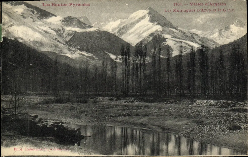 Die Berge von Azun und der Gave — Tal von Argelès — Hautes-Pyrénées — Foto von Labouche F., Toulouse - Vorderseite