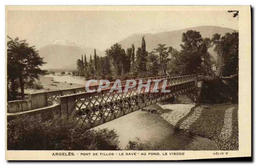 Argelès - Brücke von Tillos - Der Gave im Hintergrund, Le Viscos - Hélio 9 - Vorderseite