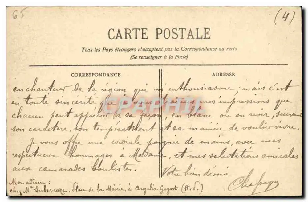 Argelès-Gazost — Gave d'Arrens und Chemin de l'Arrieulat — BR 2738 - Rückseite