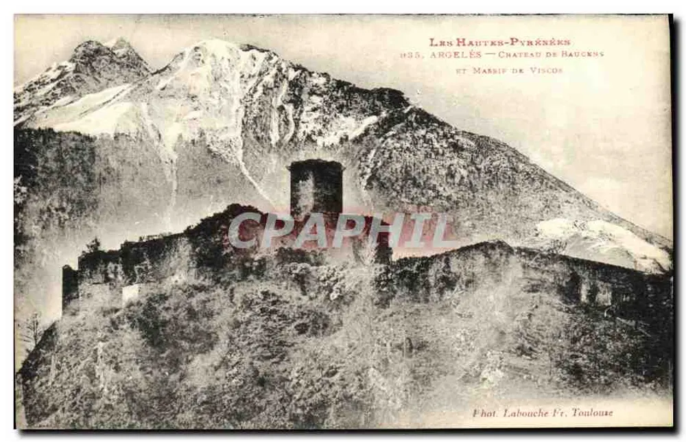 As Altas Pirineus — Argelès — Castelo de Viscos e Massif de Viscos — Fot. Labouche Fr. Toulouse - Frente