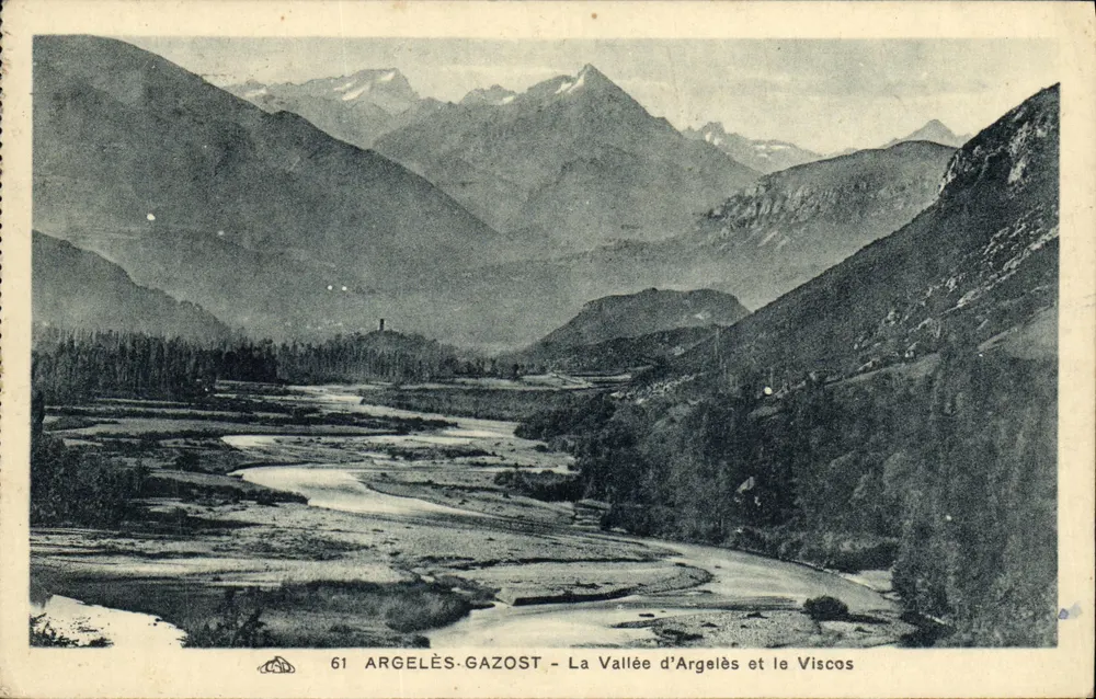 Argelès-Gazost — Ansicht der Argelès-Tal und des Viscos — unbekannter Verlag, Nr. 61 - Vorderseite