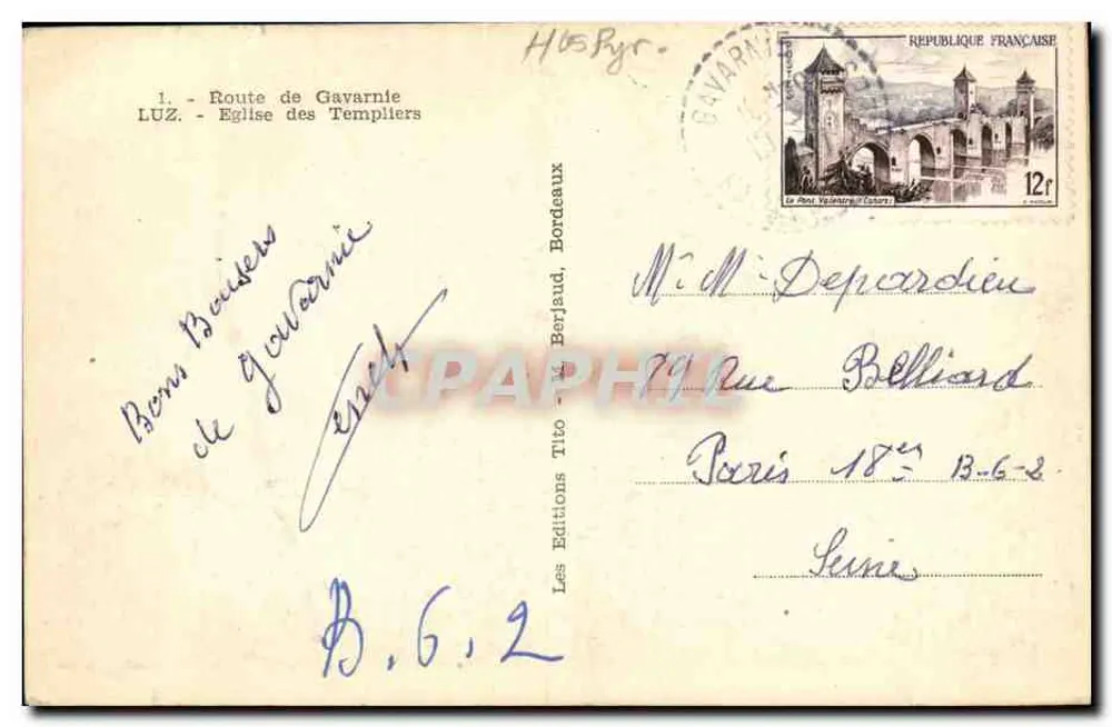 Église des Templiers — Gavarnie — Éditions Tito - Verso