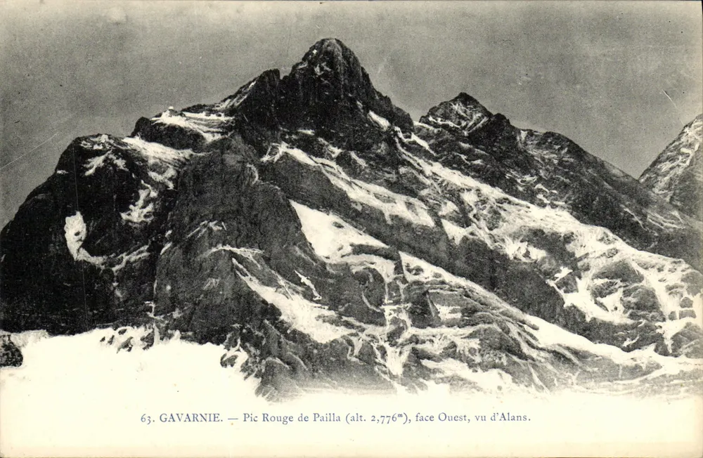 Gavarnie — Pic Rouge de Pailla (Höhe 2.776m), westliche Seite, von Alans aus gesehen — Serie 63 - Vorderseite