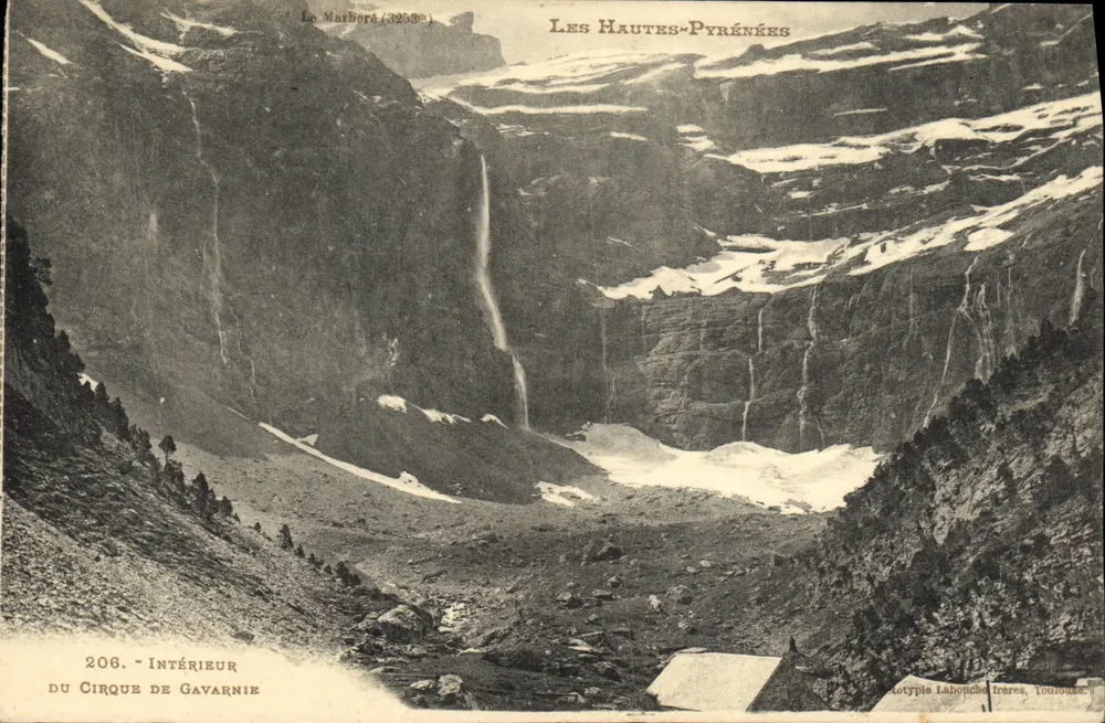 Interior do Circo de Gavarnie — O Marboré (3253m) — Editor Lahonche Frères, Toulouse - Frente