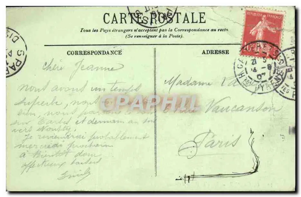 Gavarnie — Dans la Vallée d'Ossoue — LL. - Verso
