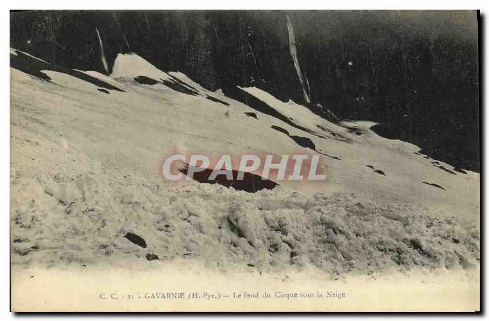 Gavarnie (H. Pyr.) — Der Grund des Cirques unter Schnee — C. C. - 21 - Vorderseite