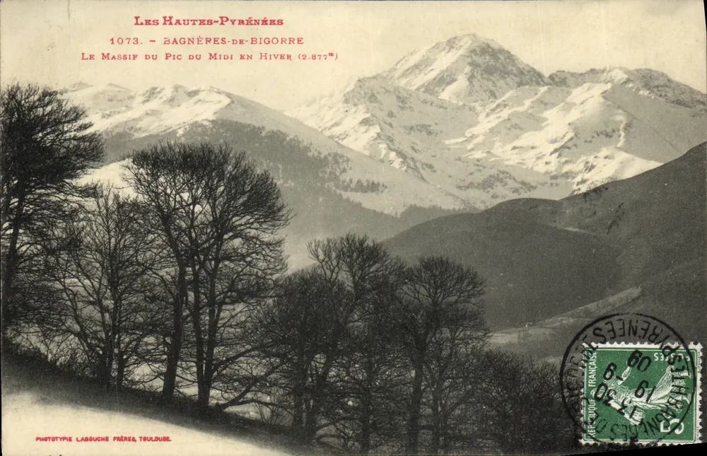 Der Pic du Midi-Massiv im Winter — Les Hautes-Pyrénées — Phototype Labouche, Toulouse - Vorderseite