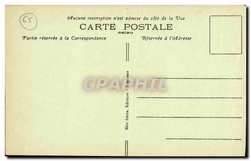 Fonte esculturada - Bagnères-de-Bigorre — editor Bloc frères, n° 39 - Verso