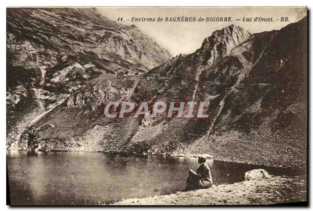 Environ de Bagnères-de-Bigorre — Lac d'Oncet — BR. — Bloc frères, Bordeaux — n° 14 - Frente
