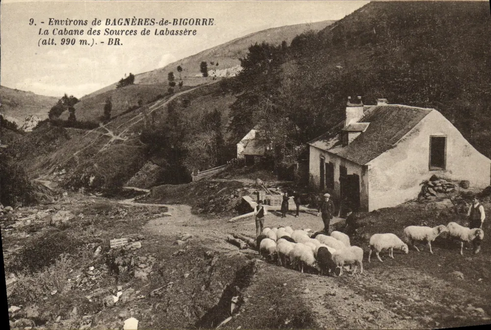 Umgebung von Bagnères-de-Bigorre — Die Hütte der Quellen von Labassère (Höhe 990 m.) — Bloc frères, Bordeaux - Vorderseite