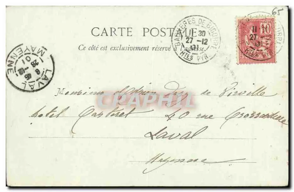 Bagnères-de-Bigorre — Vendedora de leña frente a un edificio — editor: A. Bagnères-de-Bigorre, n° 34 - Reverso