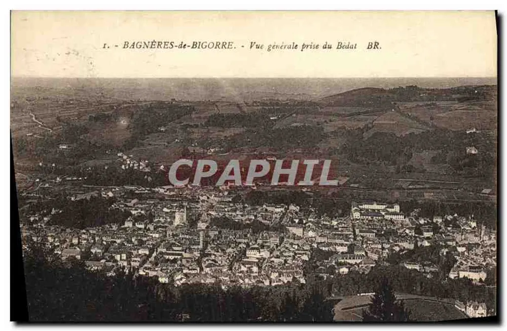 Bagnères-de-Bigorre — Allgemeiner Blick vom Bédat — Verlag: Bloc frères, Bordeaux - Vorderseite