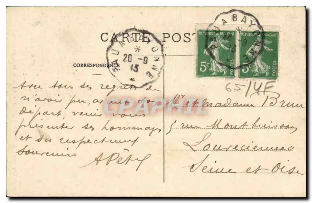 Bagnères-de-Bigorre — Virgem do Bédat (alt. 881m) — C.C. 85 - Verso