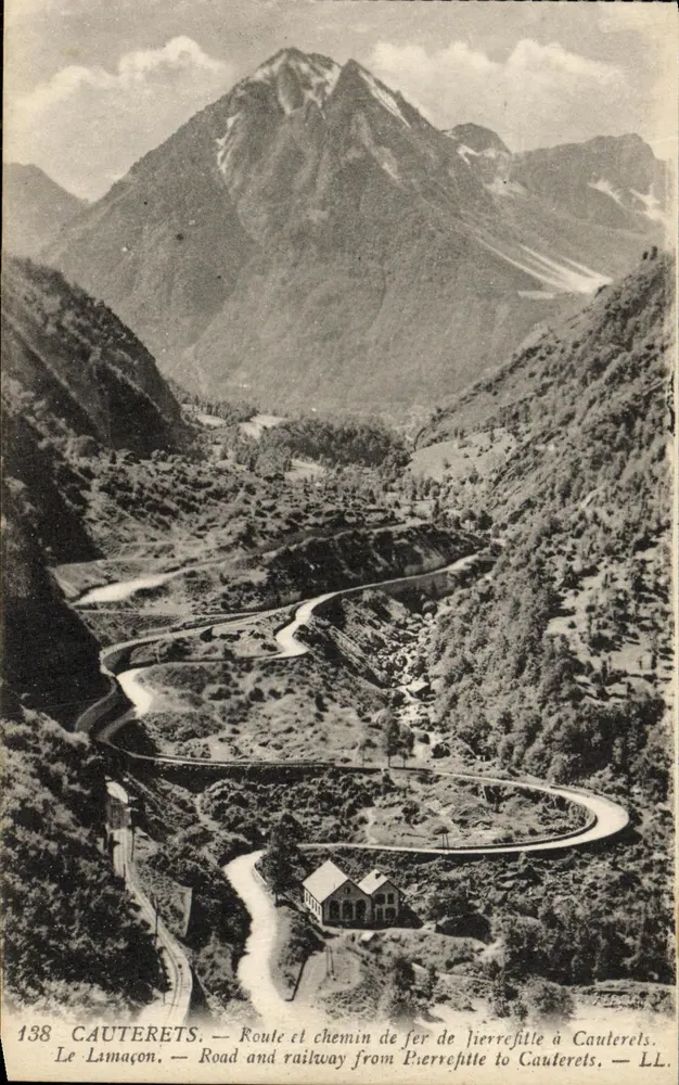 O Lamaçon — Estrada e ferrovia de Pierrefitte a Cauterets — LL - Frente