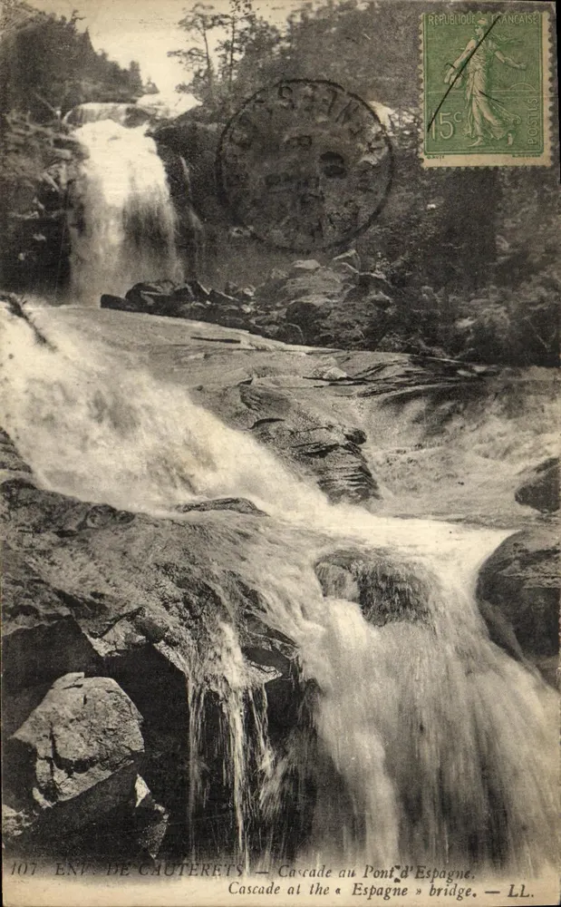 Cascades de Cauterets — Cascata no Ponte d'Espagne — LL - Frente