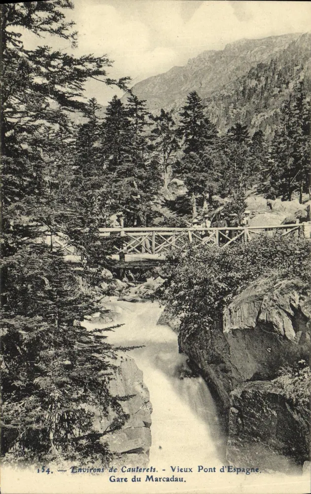 Umgebung von Cauterets — Alter Spanischer Brücke, Bahnhof Marcadau — n°154 - Vorderseite