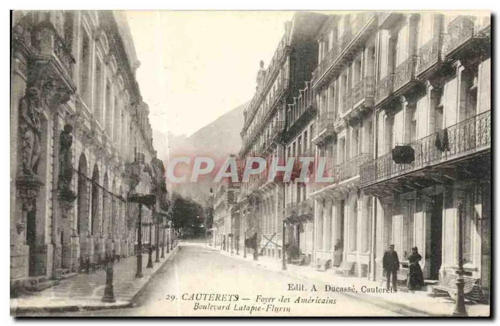 Cauterets — Boulevard Lalapie-Flurin — Foyer der Amerikaner — Edit. A Ducassé, Cauterets - Vorderseite
