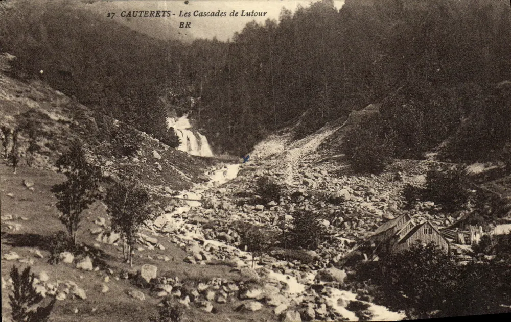 Cauterets - As Cataratas de Lutour — Bloc Frères, editores, Bordeaux, n°27 - Frente