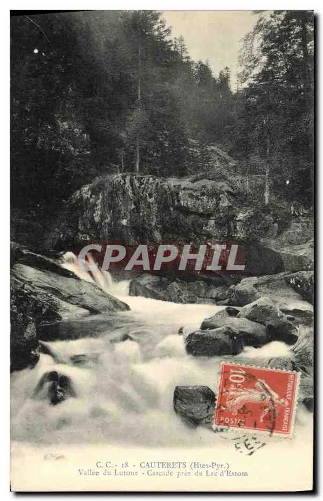 Cauterets (Hautes-Pyr.) — Tal des Lutour, Wasserfall nahe See Estom — C.C. 18 - Vorderseite