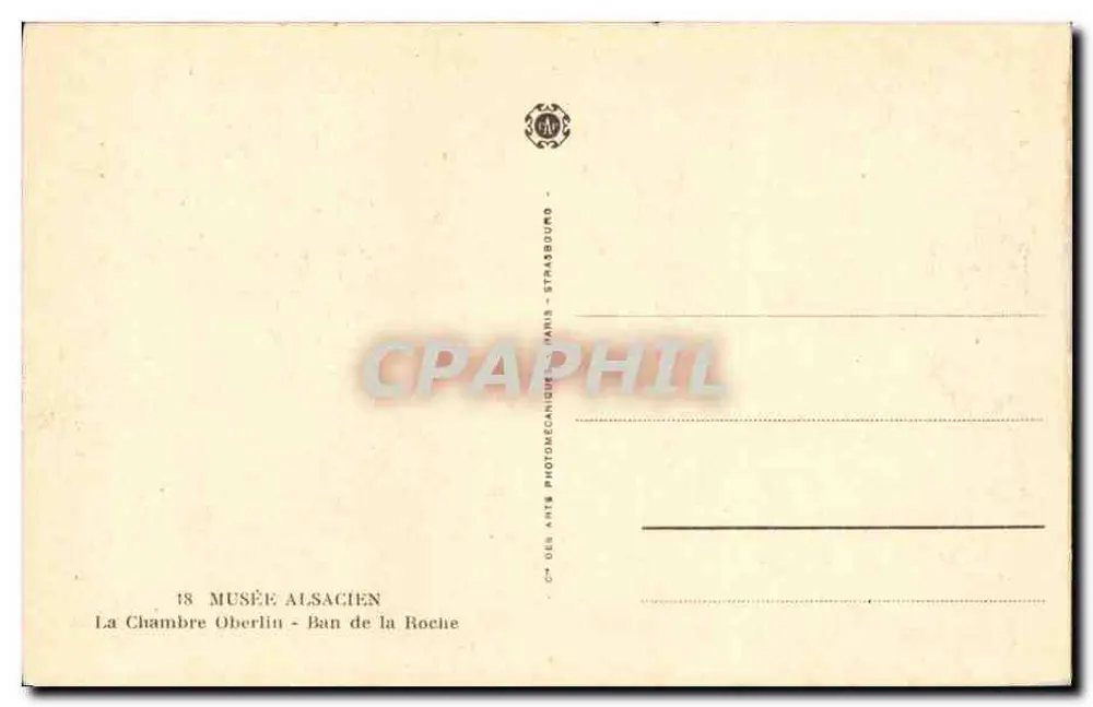 La Chambre Oberlin - Ban de la Roche — Musée Alsacien — Straßburg - Rückseite