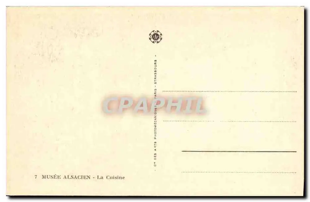 Cozinha alsaciana — Museu alsaciano — Cité des Arts Photomécaniques, Paris - Verso