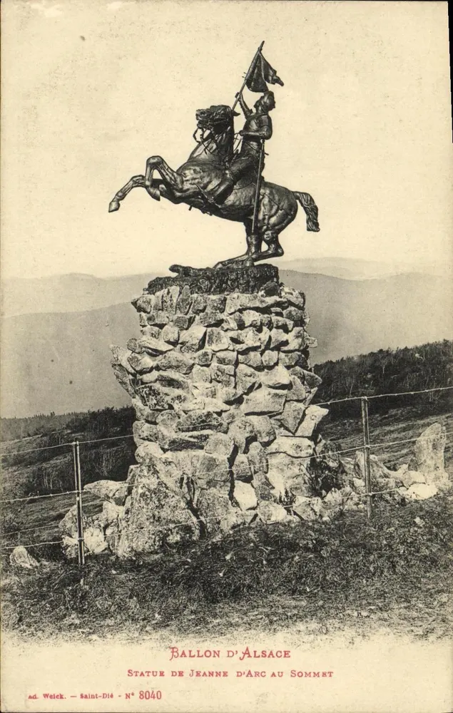 Ballon d'Alsace — Statue der Jeanne d'Arc am Gipfel — ad. Weick - Saint-Dié N° 8040 - Vorderseite